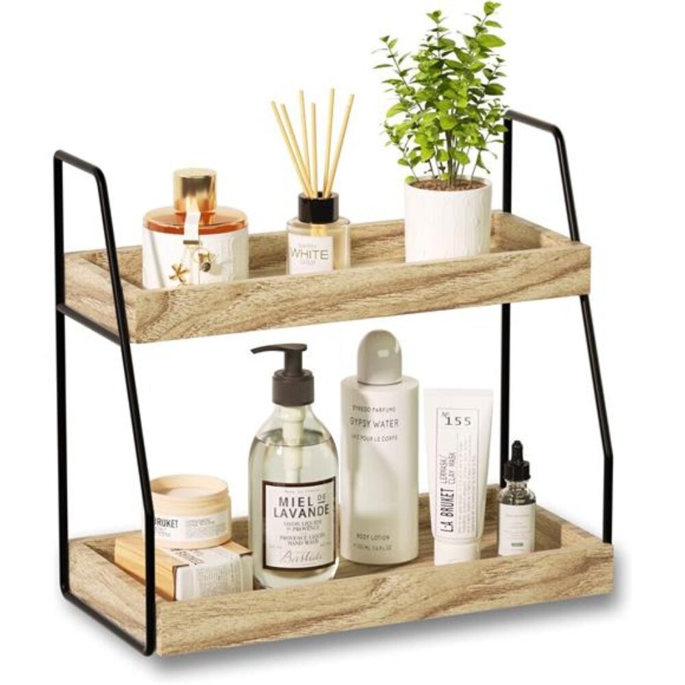 2-Tier Bathroom Countertop Organizer – Space-Saving & Stylish Storage Rack ✨